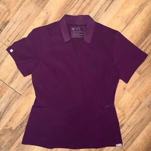 FIGS Women's Deep Purple Inala Slim Scrub Top Small